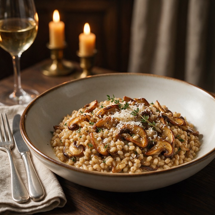 Wild Mushroom & Barley Risotto at The Local Kitchen