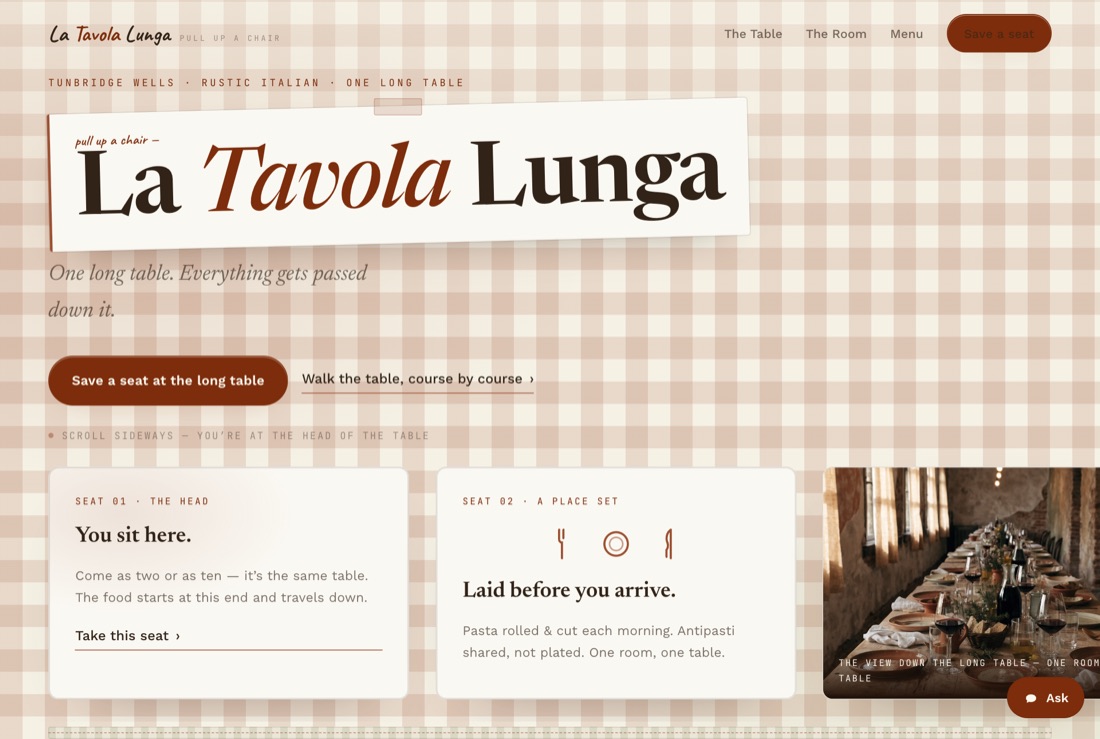 The website GotRegulars built for Tratto